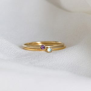 Natural Birthstone Classic Stackable 14K Solid <b>Gold</b> <b>Dainty</b> Engagement <b>Ring</b> Wedding Gift September Birthstone Jewelry - Product Image 5