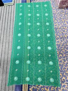 Foulard Hijab en Chiffon pour Femmes Africaines, Brodé de Strass Floraux, Châle de Mariage Aso Ebi, Doux, Léger et Respirant AHE - Product Image 3