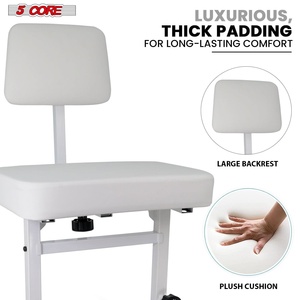 5 Core Piano <b>Bench</b> 3" <b>Padded</b> Cushioned Stool w Backrest Heavy Duty Musician Chair Height Adjustable - Product Image 3