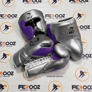 Ensemble d'entraînement et de sparring de boxe en cuir véritable, très demandé, couleur argent et vert, équipement d'entraînement de gym pour adultes, OEM - Product Image 2