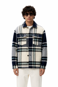 Men's Premium Plaid Sherpa <b>Jacket</b> Overshirt Winter Checkered Button Front Shacket Heavyweight <b>Fleece</b> <b>Lined</b> Casual Layering Jacke - Product Image 1
