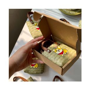 Porte-clés tissé motif chien de dessin animé, porte-monnaie léger de style rectangulaire avec impression numérique dans un mini sac fourre-tout - Product Image 1