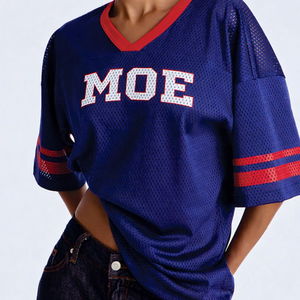 Camisetas Deportivas Extra Grandes Personalizadas, Cuello en V, Transpirables, Ropa Urbana, Logotipo Personalizado, Sublimación OEM, Camiseta de Fútbol Americano - Product Image 5