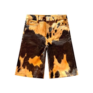 Pantalones Cortos de Cuero Genuino de Piel de Vaca con Pelo para Hombre, Estilo Vaquero Occidental, Diseño Premium de Lujo, Ropa Urbana - Product Image 1