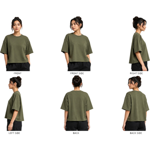 Custom Womens Boxy T Shirts Premium Cotton Oversized Short Sleeve Streetwear Tee Private Label OEM ODM Wholesale Clothing Womens - Product Image 6
