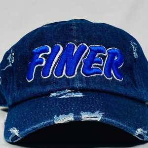 หมวกเบสบอลยีนส์สีน้ำเงินเข้ม Zeta Phi Beta รุ่น Finer แต่งลายปักสีน้ำเงิน พร้อมสายปรับได้ สไตล์ลำลอง แฟชั่น - Product Image 3
