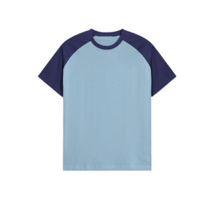 T-shirt Raglan Color Block Personnalisé en Gros, Coupe Ample, Tissu Éponge, Manches Courtes Décontractées pour Hommes, Design Personnalisé, En Stock - Product Image 1