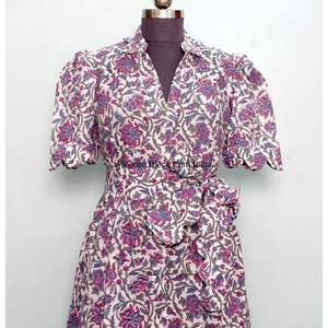 Robe Kangoura 100% coton confortable et élégante pour femmes, fabriquée à la main en Inde, magnifique robe midi confortable pour les fêtes - Product Image 4