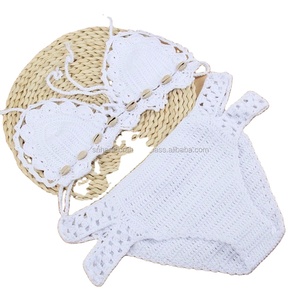 Handmade Creations Women's Handmade Swimwear Crochet Beach Swimsuit Knitted <b>Bikini</b> <b>Set</b> - Product Image 1