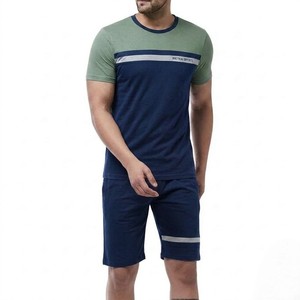 Metra Sports Men's Color Block T-Shirt And Shorts <b>Set</b> Crew Neck Cotton Casual Summer Outfit Breathable <b>Knitted</b> Two Piece - Product Image 4