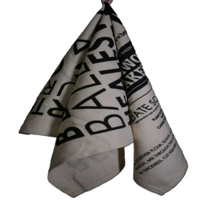 Serviette de cuisine personnalisée en coton et lin noir, sérigraphiée, écologique, jetable, séchage rapide, hypoallergénique, carrée, cadeau promotionnel personnalisé - Product Image 1