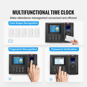 Reloj Checador Biométrico Automático USB para Empleados con 5 Tarjetas RFID, Reconocimiento de Huella Dactilar y Facial para Pequeñas Empresas - Product Image 2