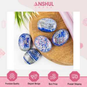 Pierre de palmier ovale en lapis-lazuli naturel de 2,5 pouces, surface polie et lisse, de bonne qualité, cristaux de guérison, 1 kg, sagesse, croissance spirituelle - Product Image 3