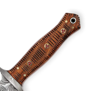 Cuchillo de Caza de Acero de Damasco con Funda de Cuero, Herramienta Utilitaria Hecha a Mano para Pesca, Camping y Senderismo - Product Image 5