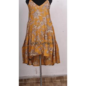 Vestido Midi Ajustado de Mujer, Ecológico, 100% Algodón, Cuello Cuadrado, Sin Mangas, Estampado Floral Digital, Casual y Formal - Product Image 4