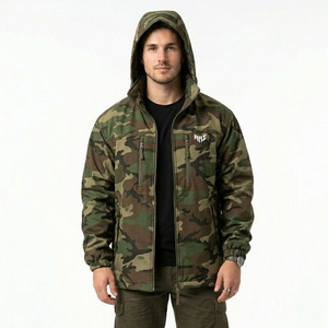 Real <b>Camo</b> High Quality Custom Logo Lightweight Windbreaker Hooded Tactical Men's <b>Jackets</b> Outdoor Softshell Windproof OEM Service - Product Image 3