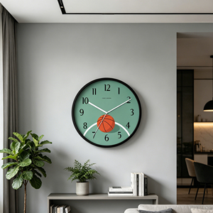 12 Inch Basketball Arena Style Black <b>Silent</b> Quartz Analog <b>Wall</b> <b>Clock</b> Bold Sports Fan Gift Collection Game Room Decor - Product Image 4