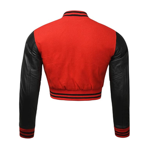 Women Cropped Bomber <b>Jacket</b> Streetwear Varsity Coat Custom Embroidery Supplier USA - Product Image 3