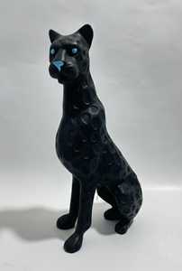 Black Panther <b>Animal</b> Figure Sculpture <b>Plastic</b> Tabletop Decor Modern Artistic Design Living Room Decoration 1PC - Product Image 1