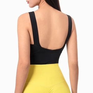 Débardeur court moulant sexy en Spandex et Polyester pour femme, avec logo personnalisé, col cœur, idéal pour le sport, le yoga et la gym - Product Image 5