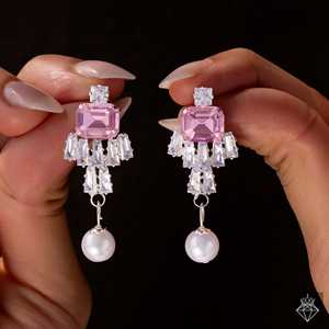 PRAO Mini boucles d'oreilles en cristal anti-ternissement Produit élégant et durable pour femme - Product Image 2