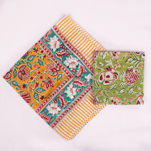 Foulard carré multifonctionnel en popeline de coton imprimé au bloc, écologique, fait main, ethnique, tendance, idéal pour les voyages et les cadeaux - Product Image 2