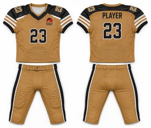 Conjunto de Jersey de Fútbol Americano FURAT LEATHERS, Negro, Cuello en V, Manga Corta, Sublimado, Poliéster que Absorbe la Humedad, Unisex para Adultos - Product Image 1