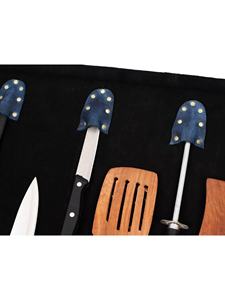 กระเป๋ามีดเชฟแบบมีช่องหนังแท้พรีเมียมน้ำหนักเบากระเป๋ามีดเชฟสีดำม้วนมีดเชฟ-LKR-0009รุ่นใหม่ - Product Image 4