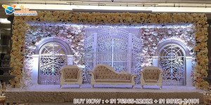Precioso TEMA DE Bollywood, configuración de escenario de boda, gran escenario de boda tradicional de recepción, tendencia, decoración de escenario de compromiso de boda - Product Image 3