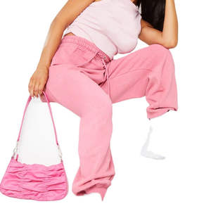 Pantalon de survêtement pour femme avec logo personnalisé, doublé en laine, chaud pour l'hiver, coupe large et ample - Product Image 5