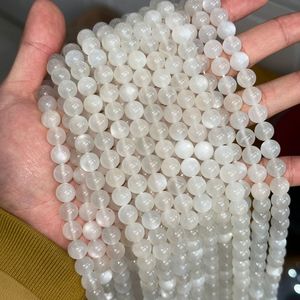 ลูกปัดมูนสโตนสีขาวธรรมชาติ ขนาด 15 นิ้ว แบบร้อยเส้น สำหรับทำเครื่องประดับ สร้อยคอ สร้อยข้อมือ ขายส่ง รับรองโดย IGI - Product Image 4