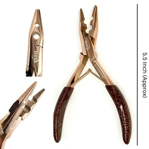 Service OEM, pinces à extensions de cheveux en acier inoxydable personnalisées, durables et réutilisables, étiquette privée, utilisation commerciale, logo personnalisé, en stock - Product Image 1