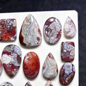 AMAN GEMS JEWELLERY Pierre d'agate Crazy Lace, cristal de quartz naturel, gemme colorée à bandes, polie, taille coussin, troisième qualité - Product Image 3