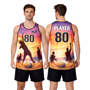 Camiseta de Voleibol de Playa Tropical Personalizada 2026, Sin Mangas, Sublimada, Uniforme de Verano para Hombre y Mujer - Product Image 5