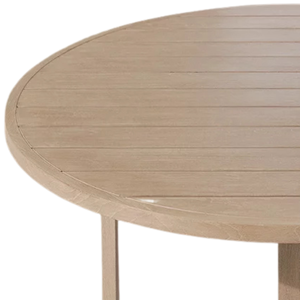 High End <b>Round</b> Teak <b>Outdoor</b> Dining <b>Table</b> Modern Circular Slatted Top Design Cross Base Luxury Dining <b>Table</b> Resort Furniture - Product Image 2