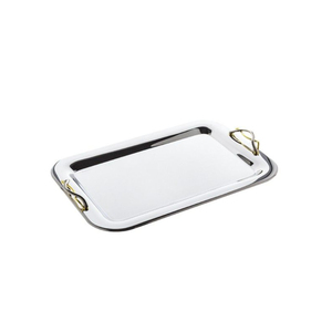 Vintage Stainless Steel Serving <b>Tray</b> <b>Mirror</b> Polished Baroque Platter <b>Rectangular</b> Decorative Metal Food <b>Tray</b> for Hotel Supplies - Product Image 2