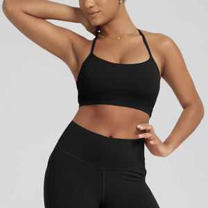Nuevo sujetador deportivo para mujer de buena calidad, transpirable, con logo frontal, de alta sujeción, para yoga, fitness y gimnasio. - Product Image 4