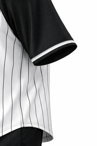 Custom White Pinstripe Baseball Jersey Black <b>Raglan</b> Sleeve Button Up Baseball Shirt Blank Plain Team Uniform <b>Top</b> Breathable - Product Image 5