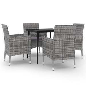 Juego de Comedor para Jardín en Gris Oscuro y Negro - Product Image 2