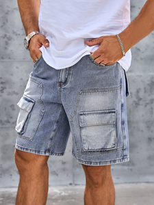 <b>Jeans</b> Workwear Denim Shorts <b>Man</b> Blue Slim Fit Stretch Vintage Straight <b>Jeans</b> - Product Image 4