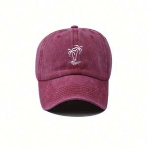 Nueva Gorra de Béisbol Bordada con Árbol de Coco Personalizada, Gorra Clásica de Verano de Algodón Lavado, Gorra Deportiva - Product Image 3