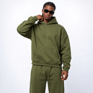 Sudaderas con capucha de streetwear al por mayor, 420 g/m², tejido felpa francesa, corte holgado, con etiquetas tejidas en el cuello para minoristas de ropa. - Product Image 6