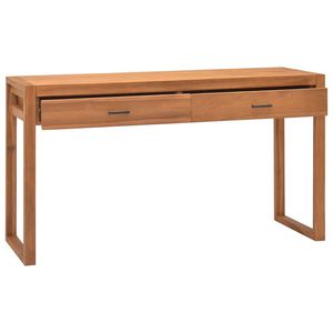 Bureau en bois massif de teck avec 2 tiroirs Taille 47.2 "x 15.7" x 29.5" - Product Image 4