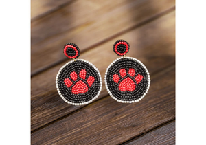 Pendientes de Diseño Bordado Hechos a Mano para Mujer con Cuentas de Vidrio, Tela, Forma Irregular, Color Personalizable por MD HANDICRAFTS - Product Image 3