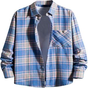 Venta al por mayor OEM de diseño personalizado de alta calidad de algodón de un solo botón de la camisa de los hombres de moda a cuadros de impresión nueva llegada Top Casual - Product Image 3