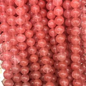 Cuentas de Cuarzo Rojo Cereza Lisas y Redondas, Cuentas Sueltas de Cuarzo Cereza para Fabricación de Joyas, Proveedor Mayorista de Piedras Preciosas - Product Image 1