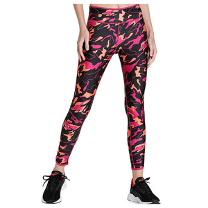 Abstract Flame <b>Pattern</b> Printed Leggings High Waist Tummy Control Gym <b>Tights</b> Pink Orange Black Yoga Pants Women - Product Image 1