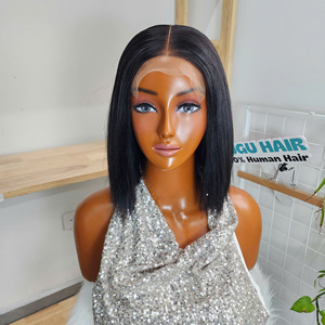 Perruque à closure en dentelle 100% cheveux humains vierges vietnamiens, lisses et soyeux, 8-30 pouces, cheveux bruts Super Double Drawn - Product Image 3