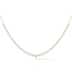 Wholesale Lab Grown Diamond Riviera <b>Necklace</b> Emerald & Round Two Shape Tennis <b>Necklace</b> 14K Gold Luxury Jewelry Supplier OEM ODM - Product Image 4