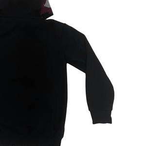 Sudadera con capucha y cremallera para hombre, con logotipo personalizado, de forro polar grueso, negra, con gráfico gótico de cristal y pedrería, estilo streetwear - Product Image 6